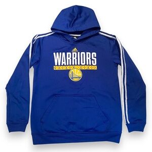 Adidas Golden State Warriors Pullover Hoodie — Blue (Youth XL)